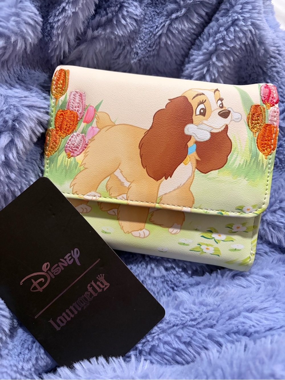 Loungefly Disney Lady Kids Wallet - Cream, Brown & Pastel Floral